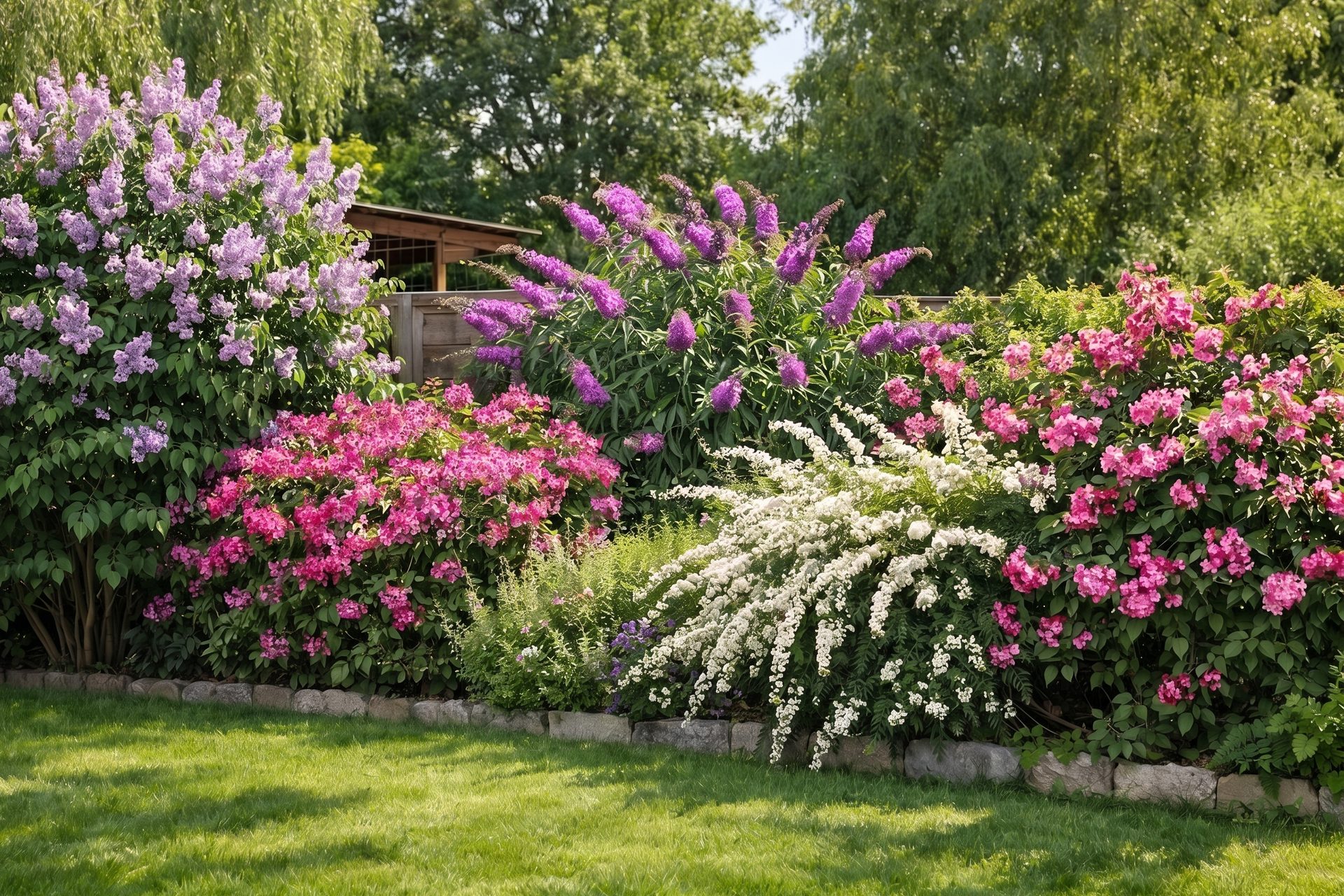 Blühende Büsche & Sträucher als dekorativer Sichtschutz im…